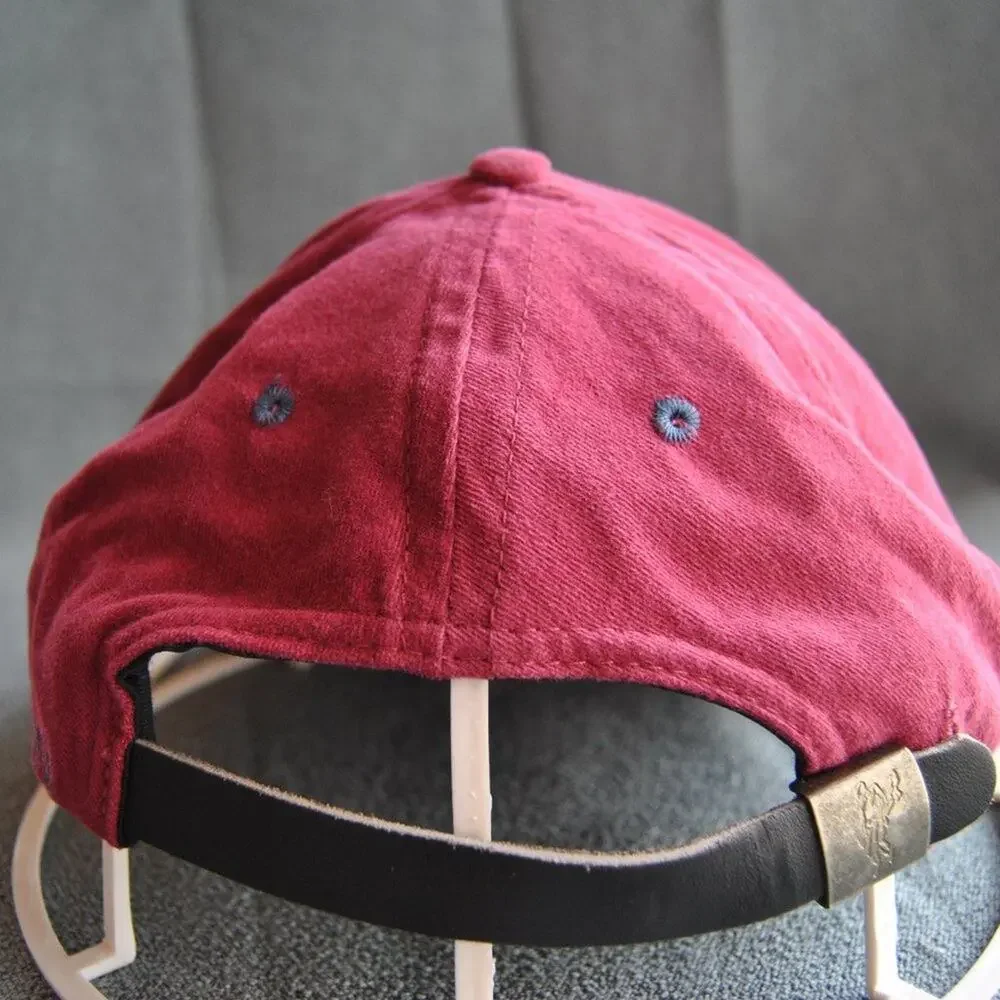 Ashworth Red & Black Golfer Hat w/ Leather Adjustable Strap
